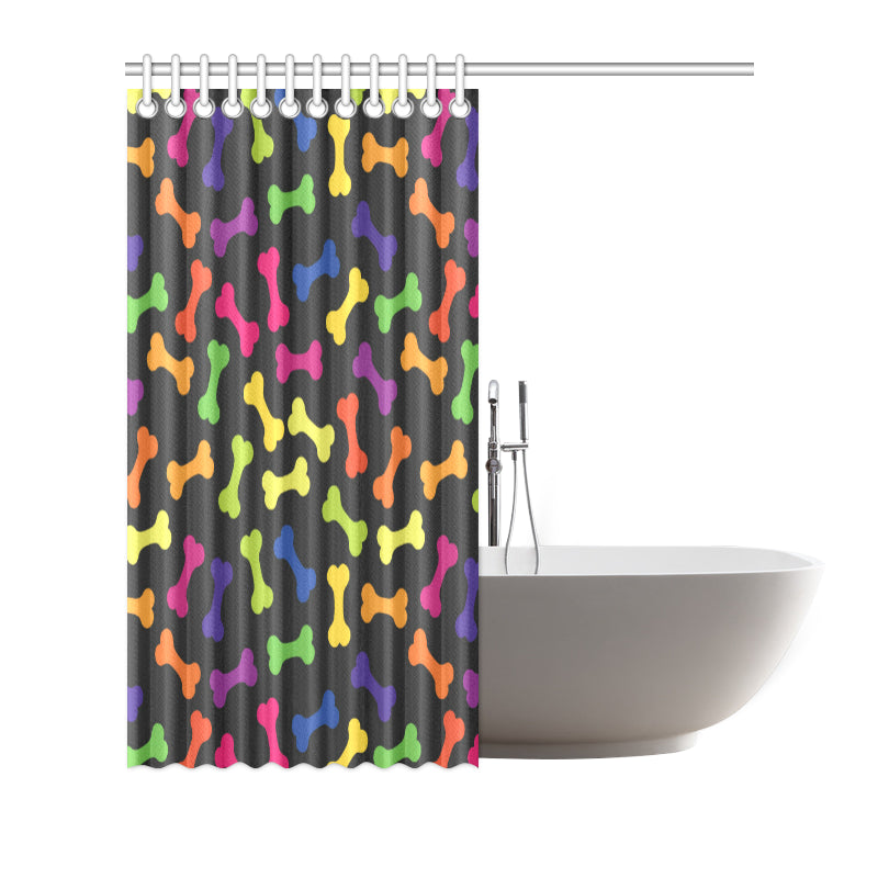 Dog Bone Neon Color Pattern Print Design 02 Shower Curtain