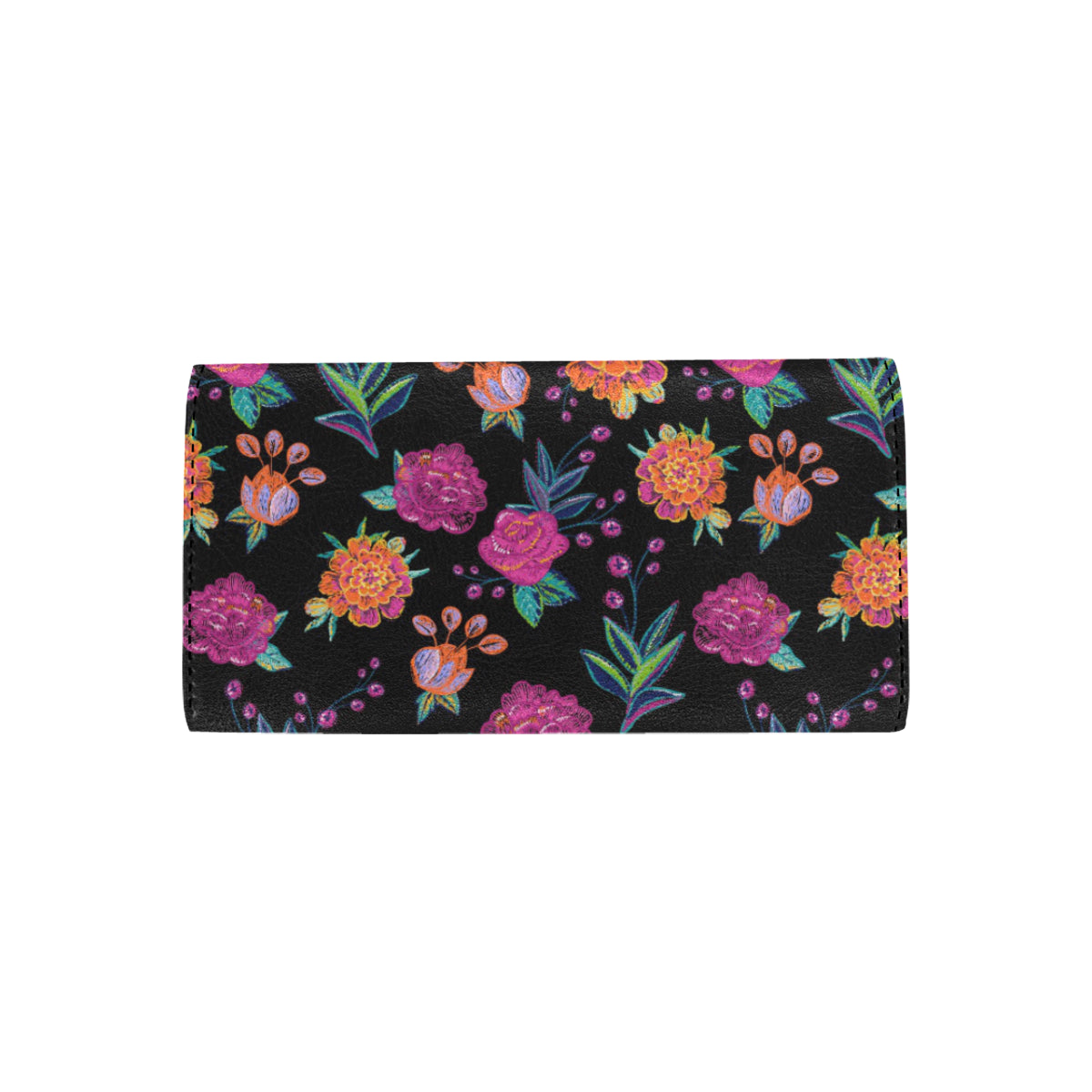 Marigold Pattern Print Design MR02 Women's Trifold Wallet