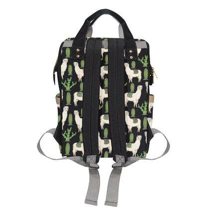 Llama Cactus Pattern Print Design 011 Diaper Bag Backpack