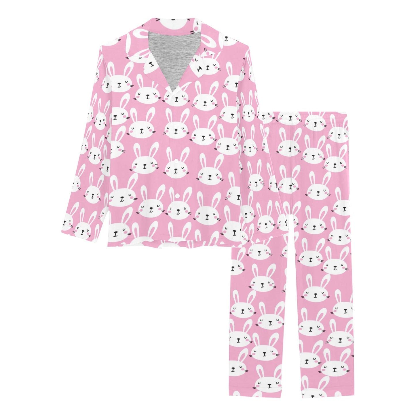 Rabbit Print Design LKS401 Women's Long Pajama Set