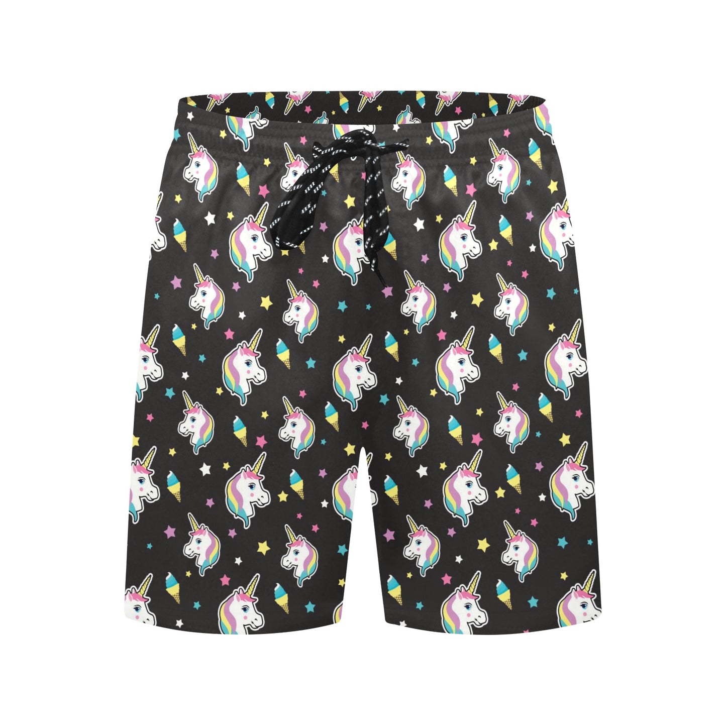 Unicorn Print Design LKS302 Men's Swim Trunks Beach Shorts