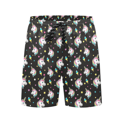Unicorn Print Design LKS302 Men's Swim Trunks Beach Shorts