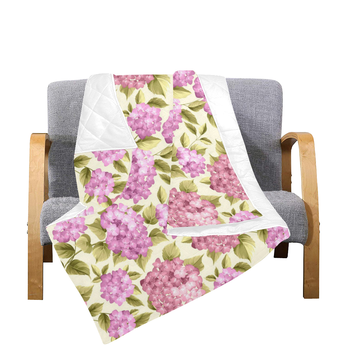 Hydrangea Pattern Print Design HD05 Premium Quilt