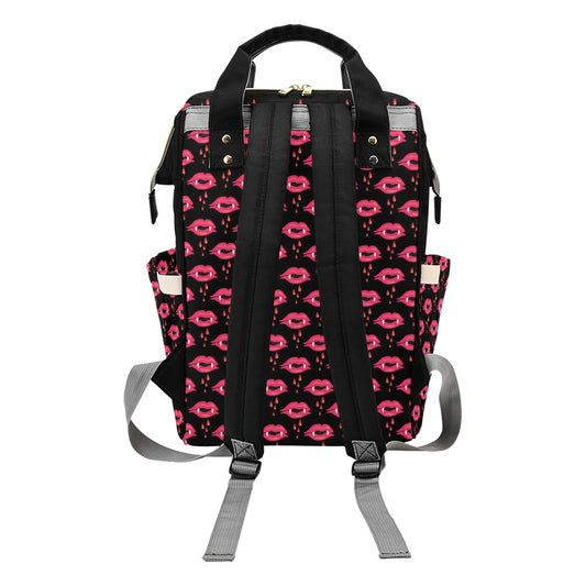 Vampire Lips Print Design LKS303 Diaper Bag Backpack