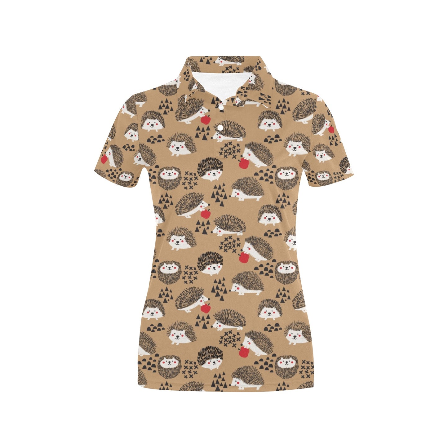 Hedgehog Print Design LKS403 Women's Polo Shirt