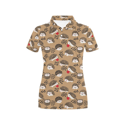 Hedgehog Print Design LKS403 Women's Polo Shirt