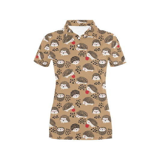 Hedgehog Print Design LKS403 Women's Polo Shirt