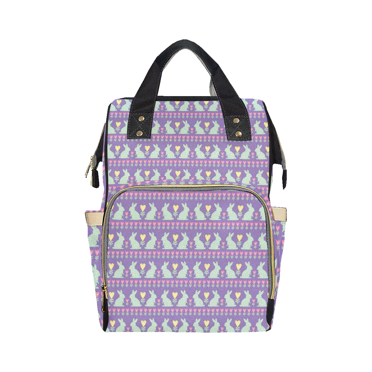 Rabbit Pattern Print Design RB01 Diaper Bag Backpack