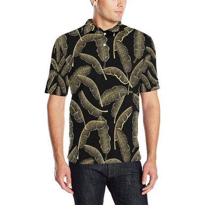Banana Leaf Pattern Print Design BL07 Men Polo Shirt