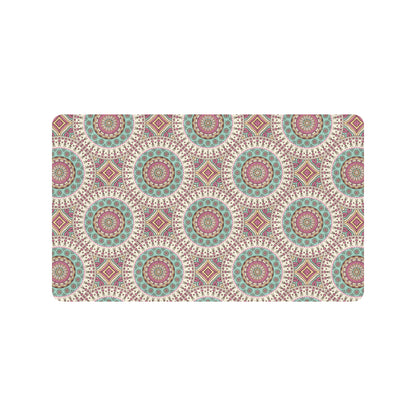 Bohemian Round Style Print Rubber Doormat