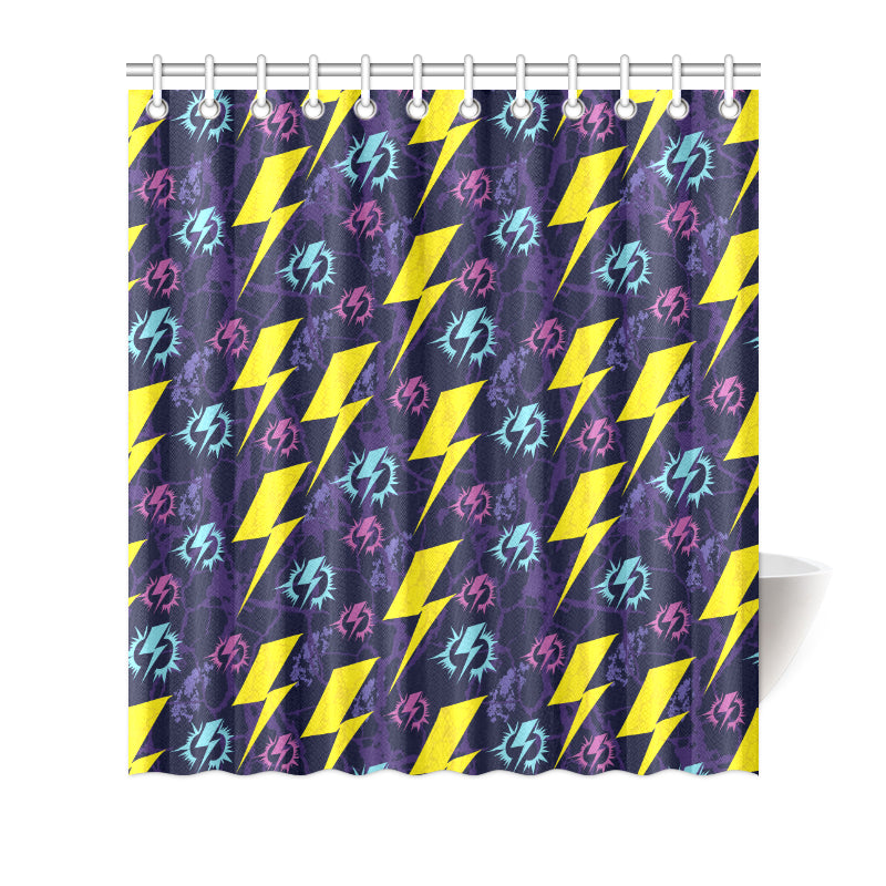 Lightning Thunder Pattern Print Design 01 Shower Curtain