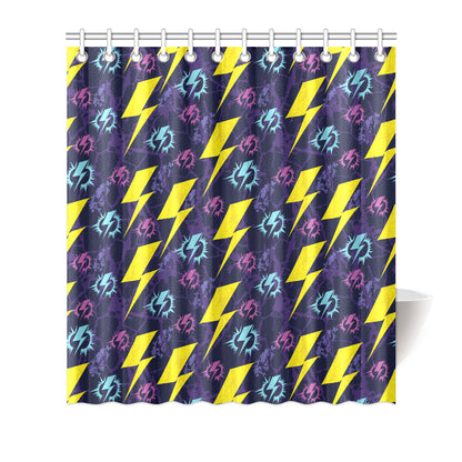 Lightning Thunder Pattern Print Design 01 Shower Curtain