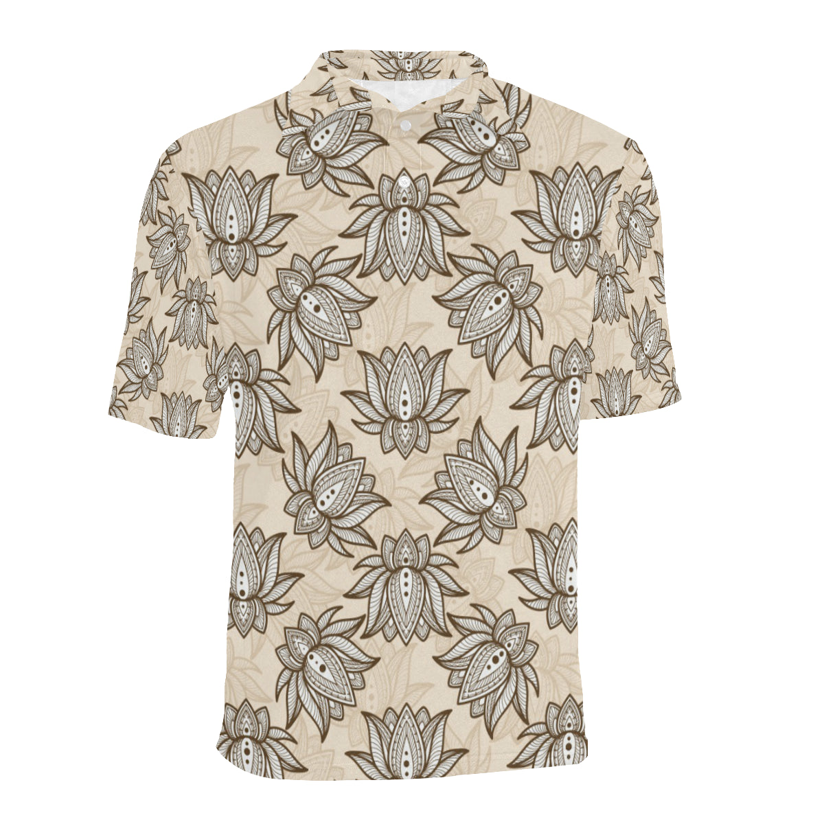 lotus Boho Pattern Print Design LO05 Men Polo Shirt