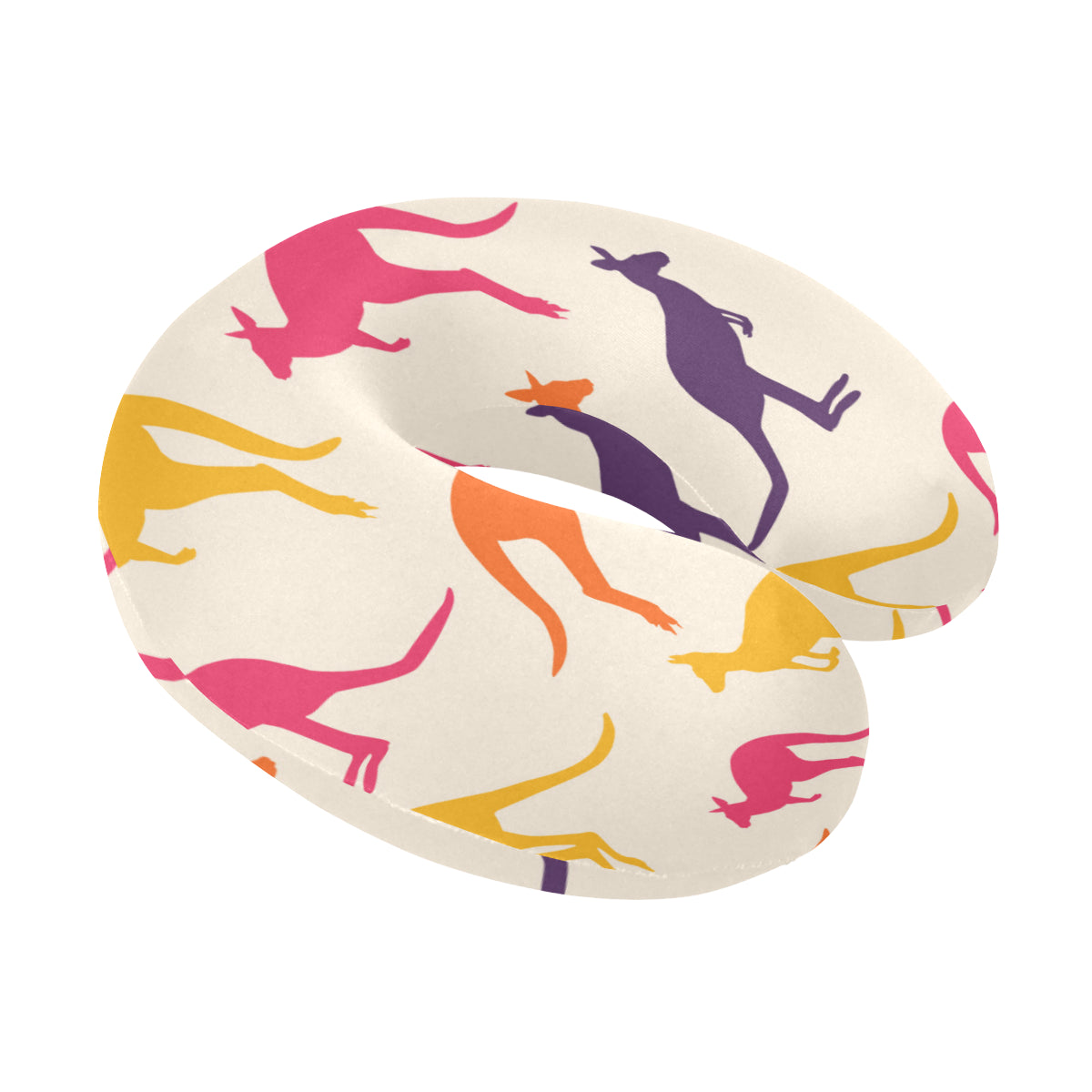 Kangaroos Pattern Print Design 01 U-Shaped Travel Neck Pillow