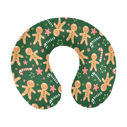 Gingerbread Pattern Print Design 04 U-Shaped Travel Neck Pillow