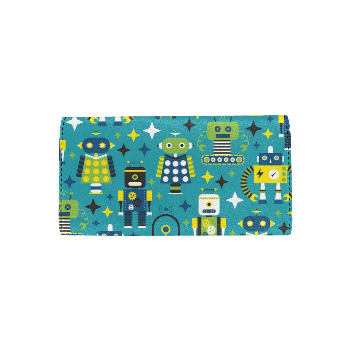 Robot Pattern Print Design A02 Women's Trifold Wallet