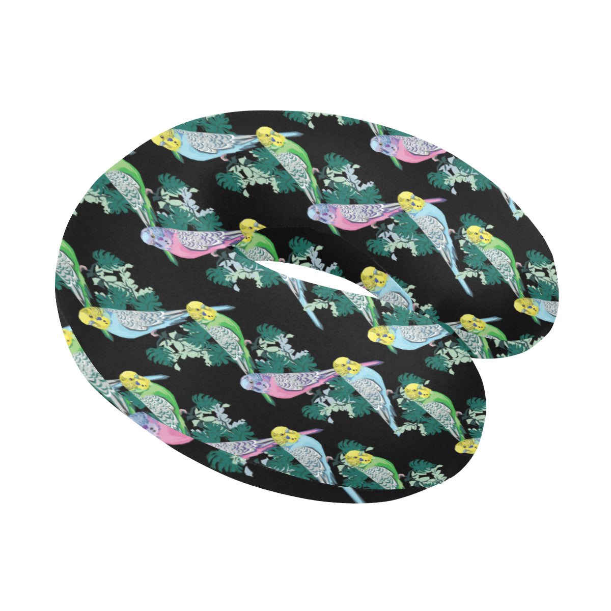 Budgerigar Pattern Print Design 03 U-Shaped Travel Neck Pillow