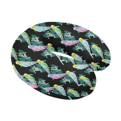 Budgerigar Pattern Print Design 03 U-Shaped Travel Neck Pillow