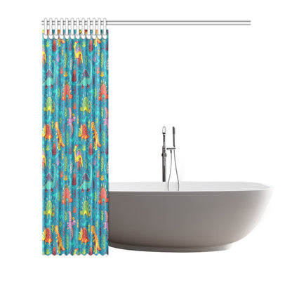 Dinosaur Cartoon Style Shower Curtain