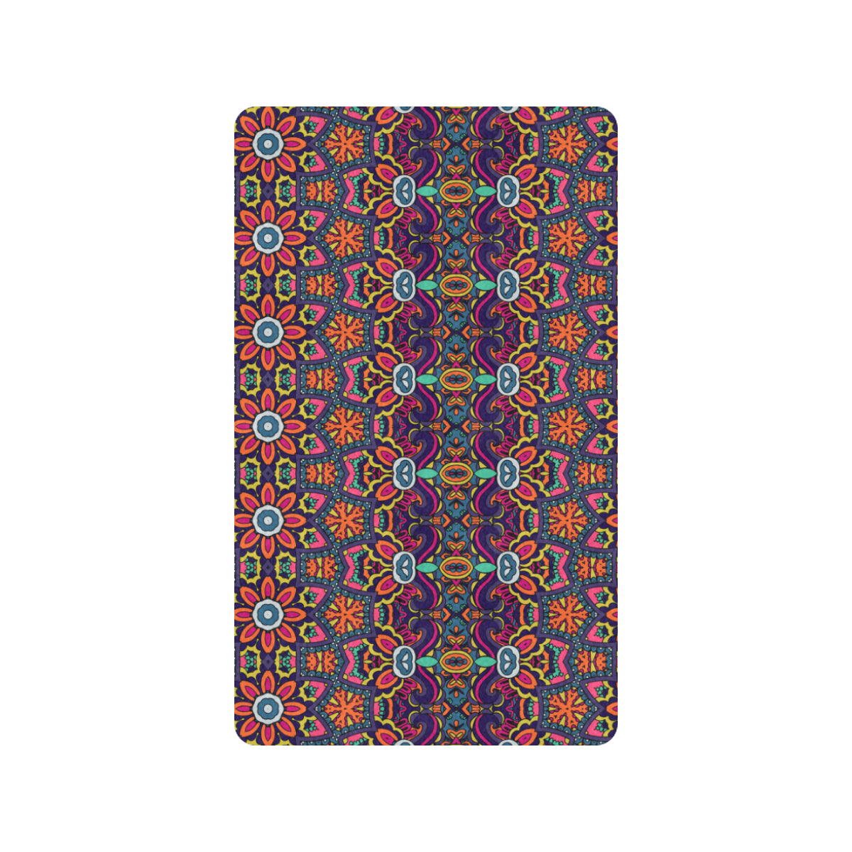 Ethnic Flower Style Print Pattern Rubber Doormat
