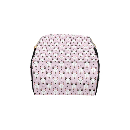 Bull Terrier Pink Print Pattern Diaper Bag Backpack