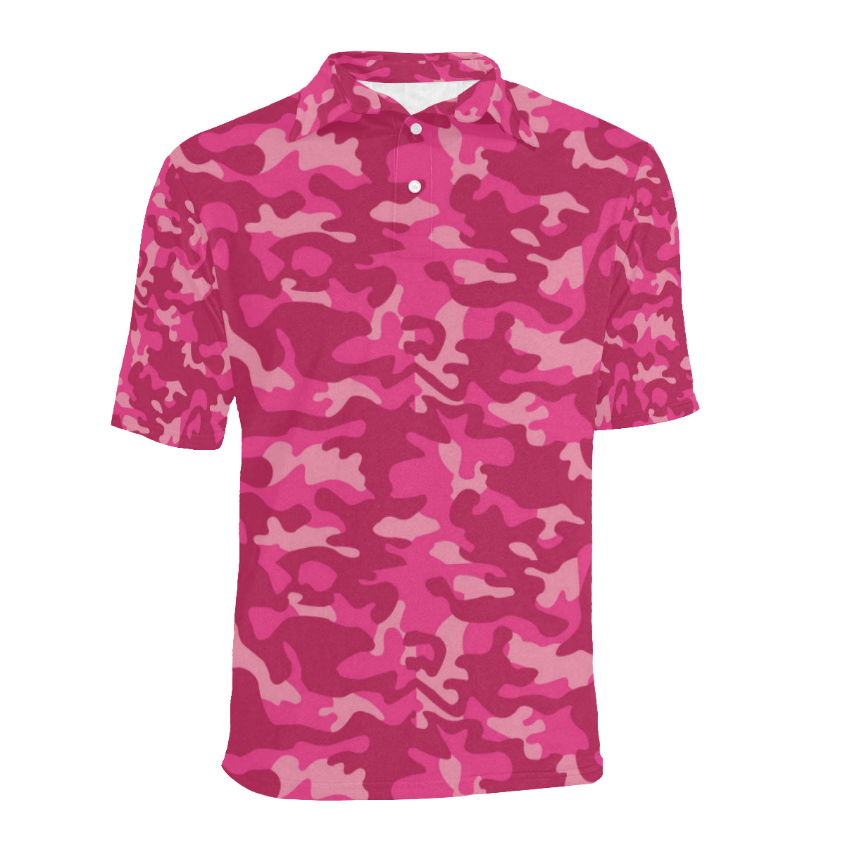 Camo Pink Pattern Print Design 01 Men Polo Shirt