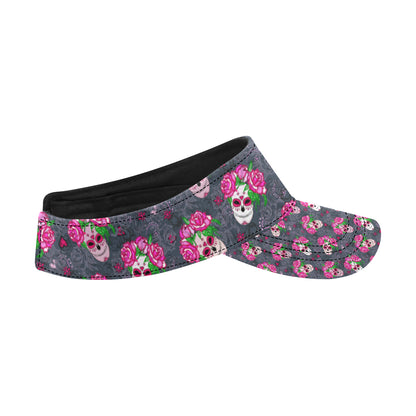 Sugar Skull Pink Rose Themed Print Unisex Sun Visor