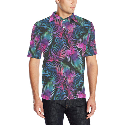 Palm Leaves Pattern Print Design PL010 Men Polo Shirt