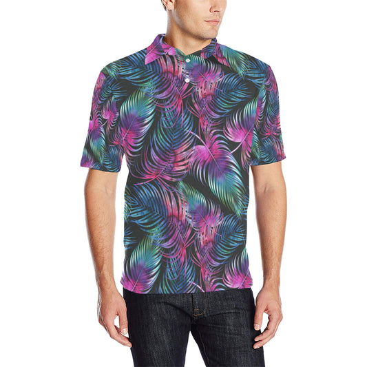 Palm Leaves Pattern Print Design PL010 Men Polo Shirt