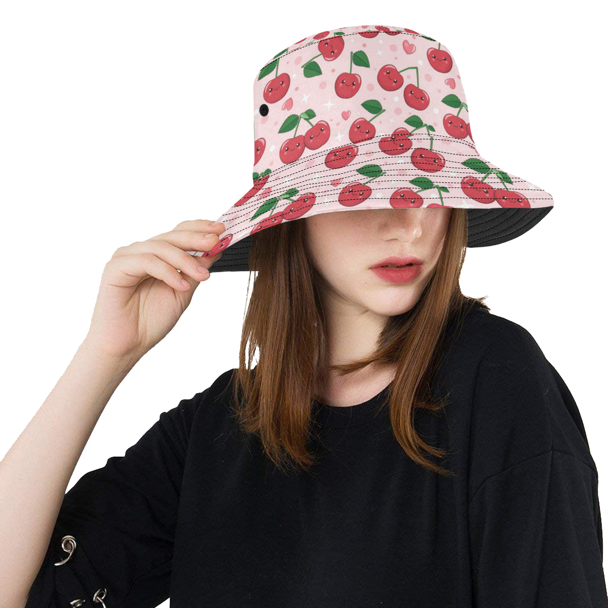 Cherry Pattern Print Design CH02 Unisex Bucket Hat