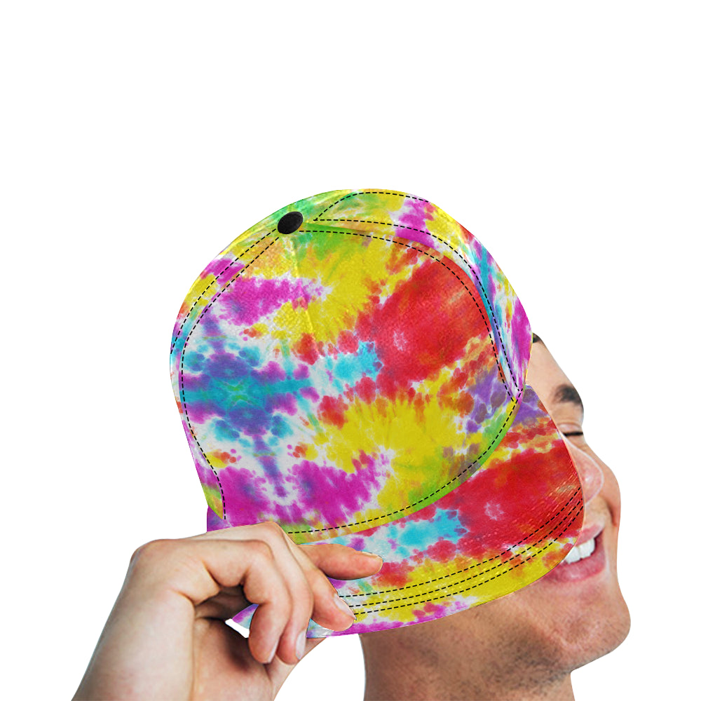 Tie Dye Rainbow Themed Print Snapback Cap