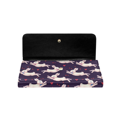 Rabbit Pattern Print Design RB016 Women's Trifold Wallet