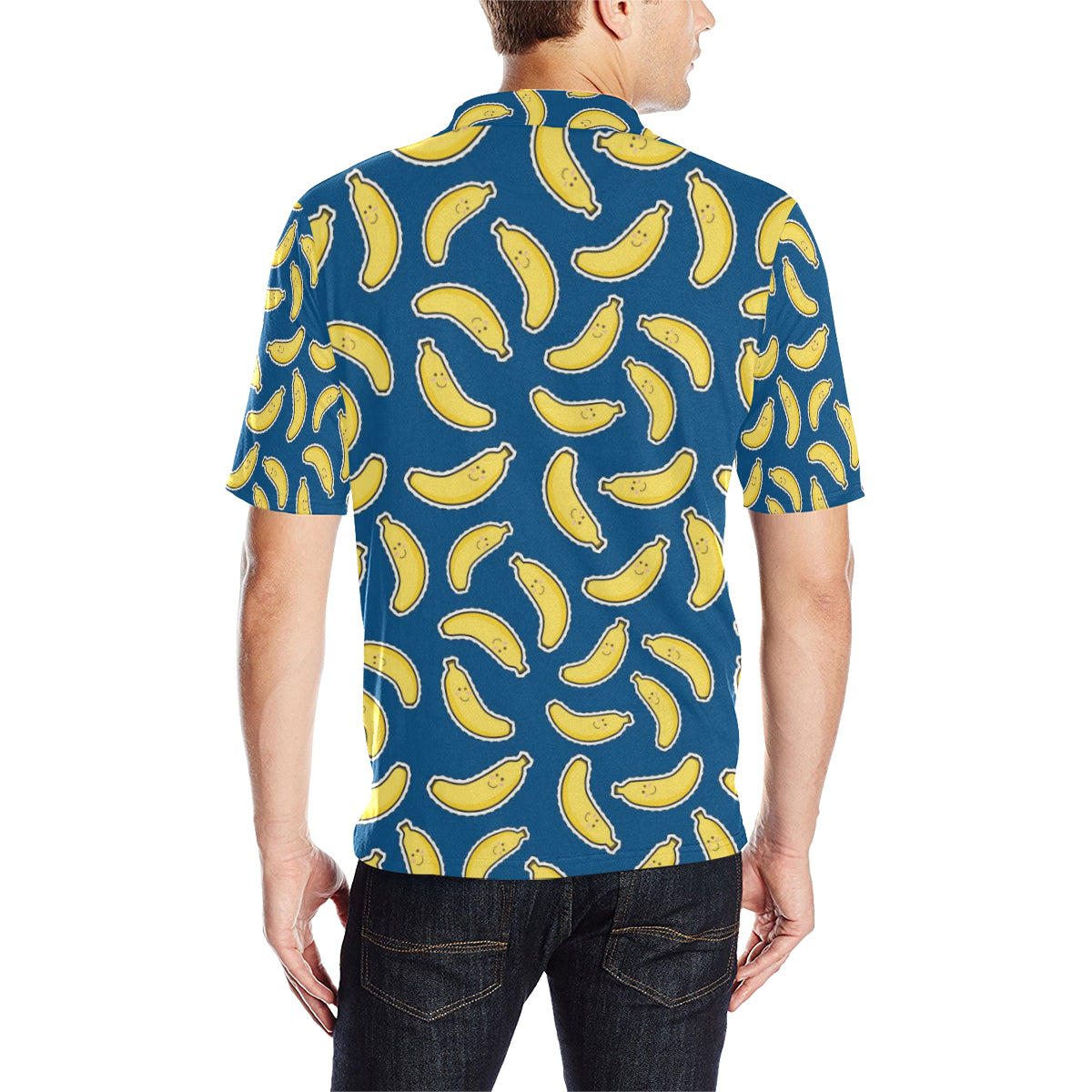 Banana Pattern Print Design BA03 Men Polo Shirt