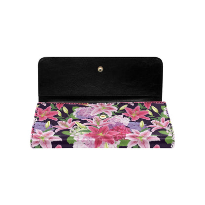 Lily Pattern Print Design LY017 Women's Trifold Wallet