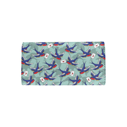 Swallow Bird Pattern Print Design 02 Women's Trifold Wallet