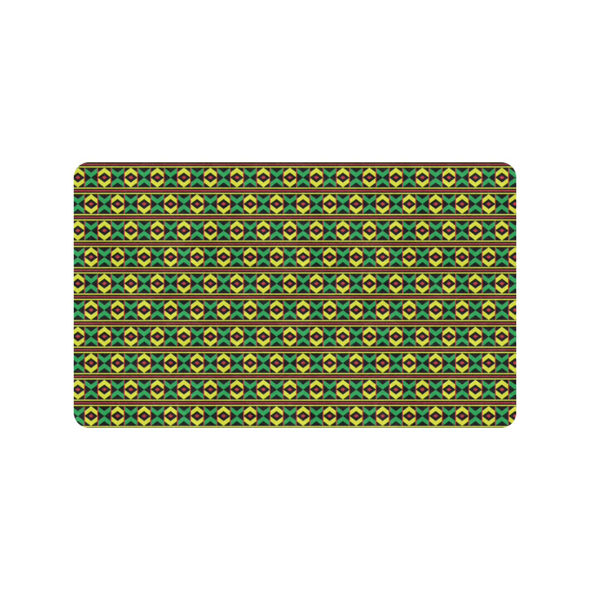 African Geometric Print Pattern Rubber Doormat