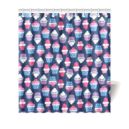 Cupcake Pattern Print Design CP04 Shower Curtain
