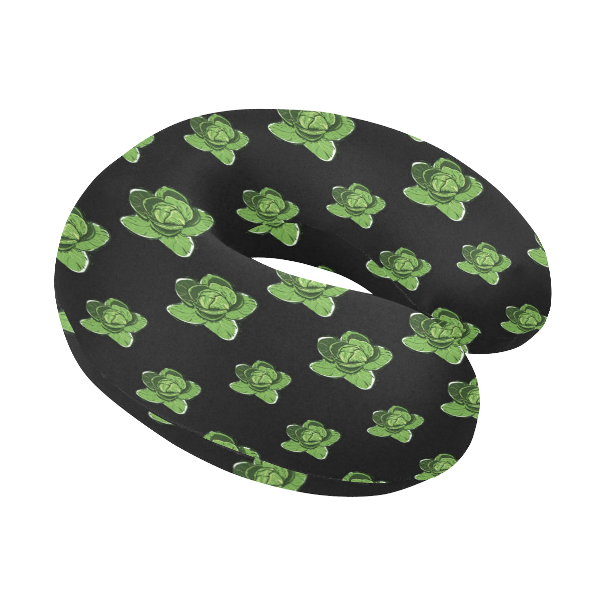 Cabbage Pattern Print Design 03 U-Shaped Travel Neck Pillow