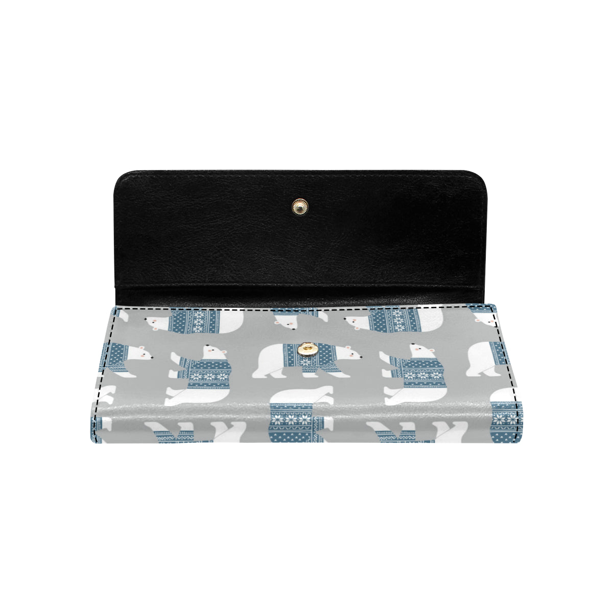 Polar Bear Pattern Print Design A03 Women's Trifold Wallet