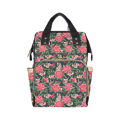 Summer Floral Pattern Print Design SF06 Diaper Bag Backpack