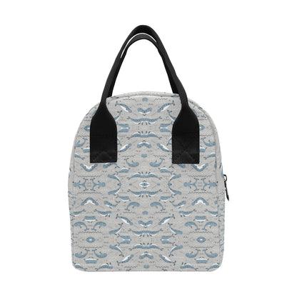 Narwhal Pattern Print Insulated Lunch Bag