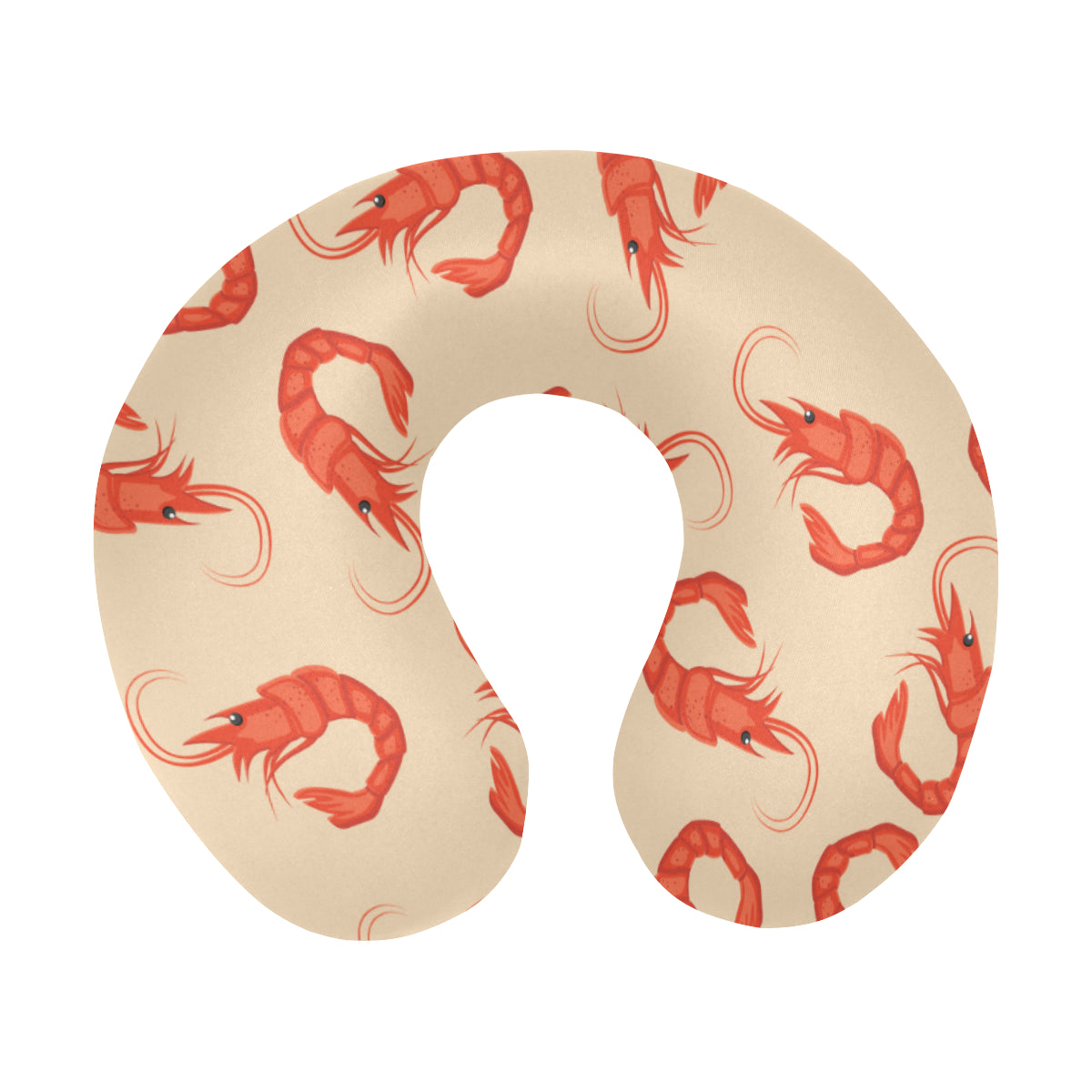 Prawn Pattern Print Design 02 U-Shaped Travel Neck Pillow