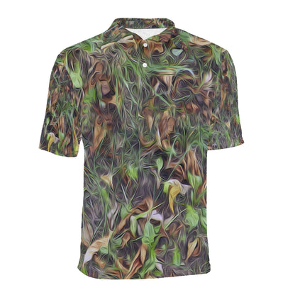 Camouflage Realistic Tree Print Men Polo Shirt