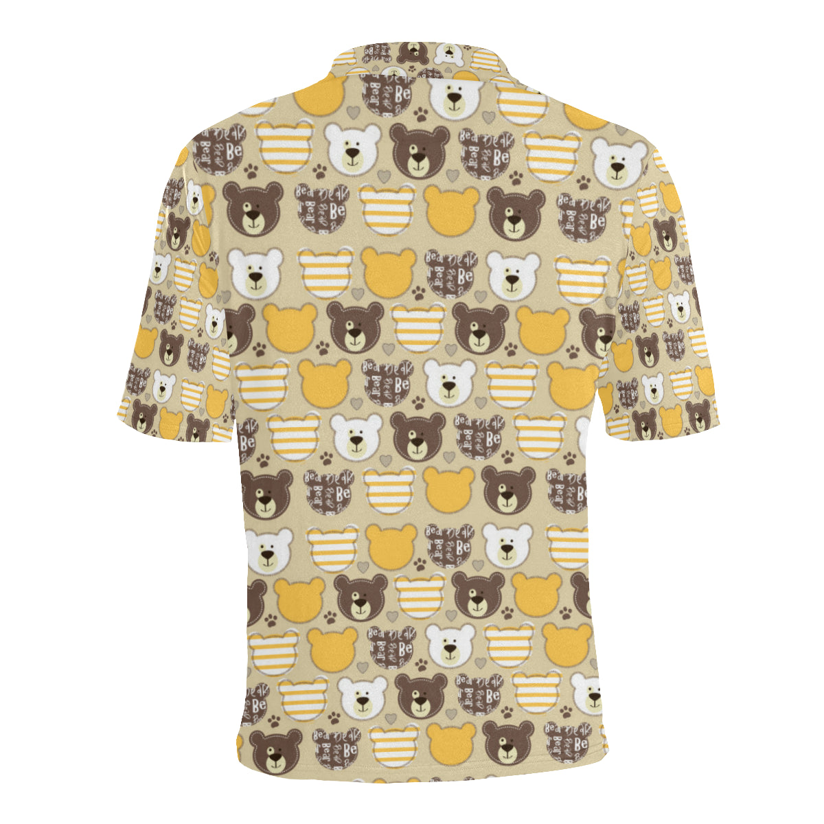 Bear PatchworkPattern Print Design 01 Men Polo Shirt