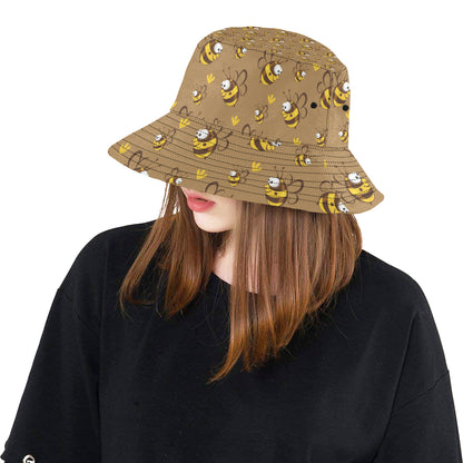 Bee Pattern Print Design BEE09 Unisex Bucket Hat