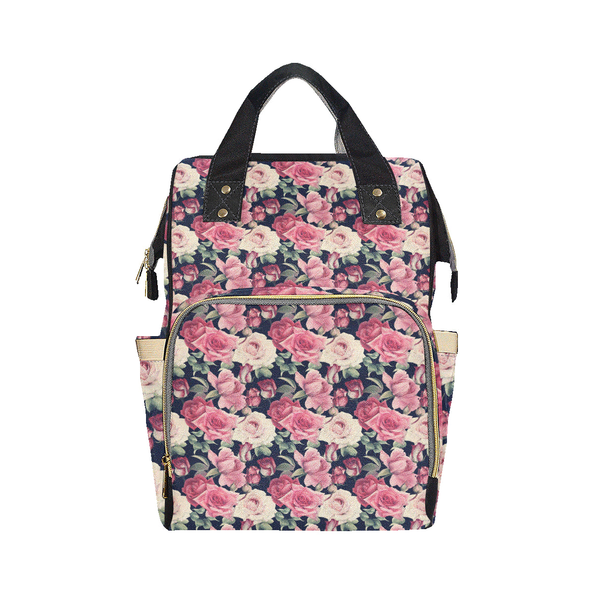 Rose Pattern Print Design RO05 Diaper Bag Backpack