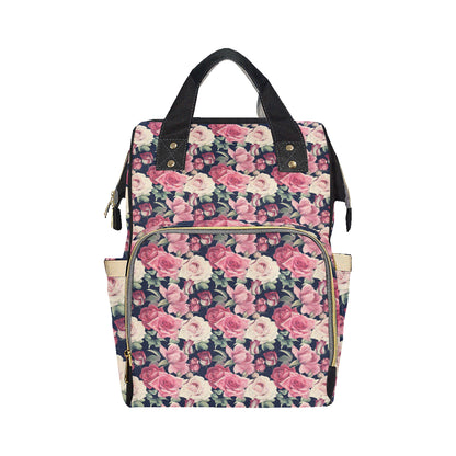 Rose Pattern Print Design RO05 Diaper Bag Backpack