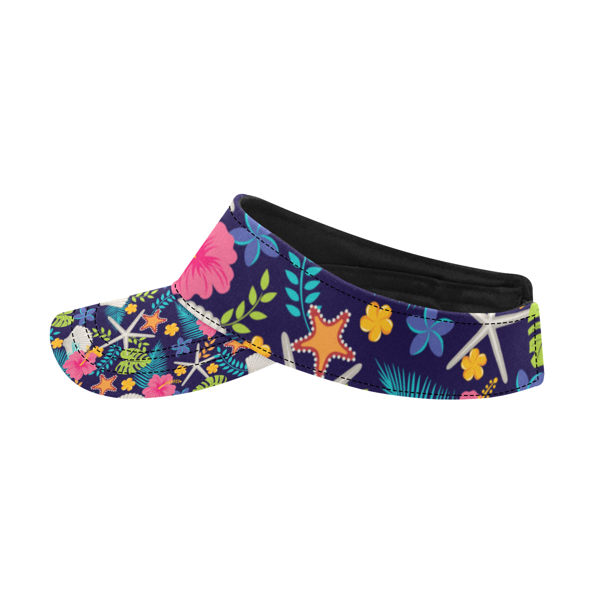 Beach Seashell Floral Theme Unisex Sun Visor