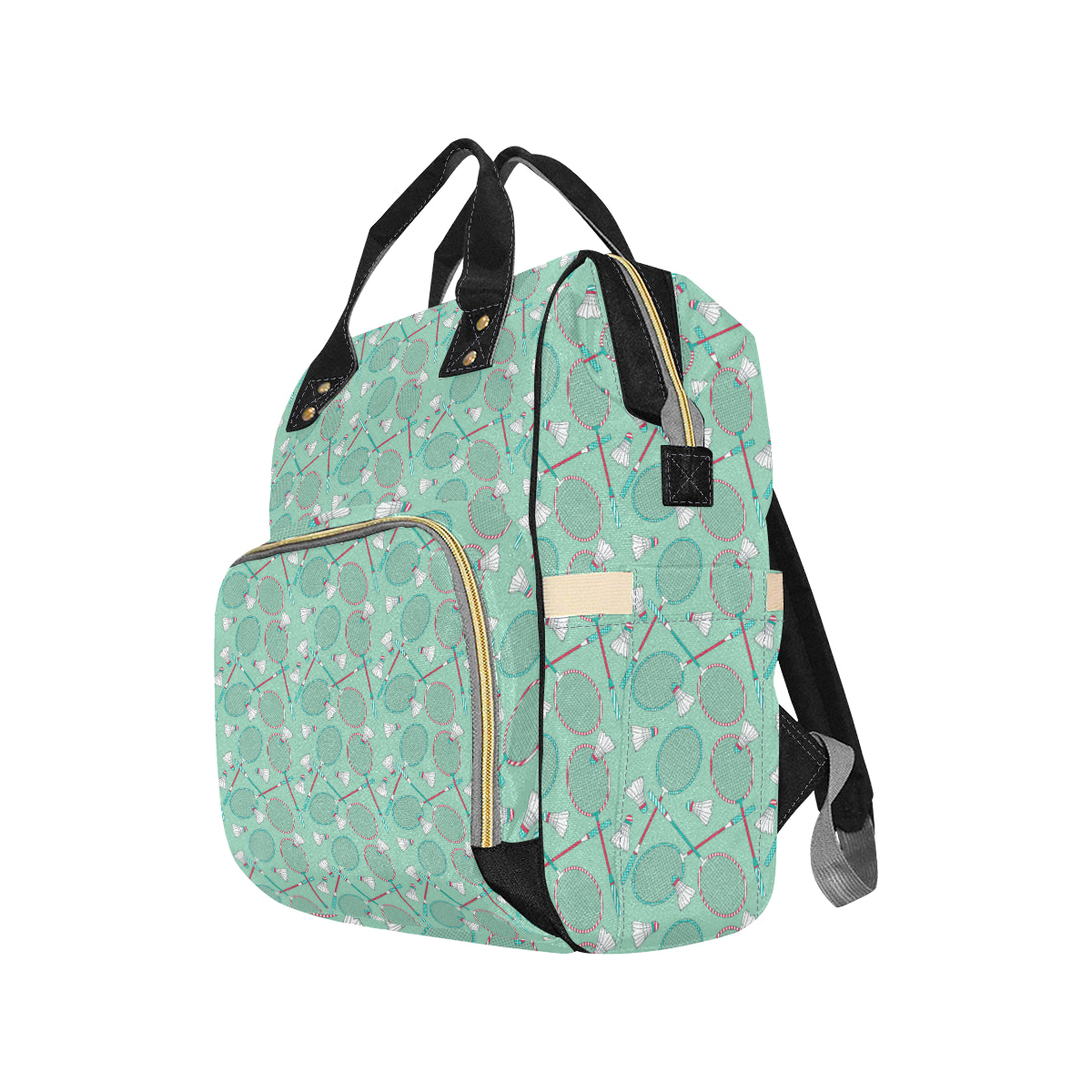 Badminton Pattern Print Design 05 Diaper Bag Backpack
