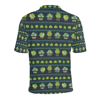 Cactus Pattern Print Design 07 Men Polo Shirt